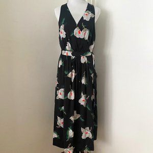 Banana Republic Black Floral Wrap Dress, Sz. 8